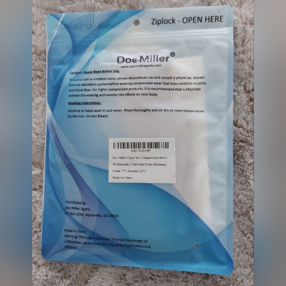 Doc Miller Open Toe Compression Socks Medium - Picture 6 of 7